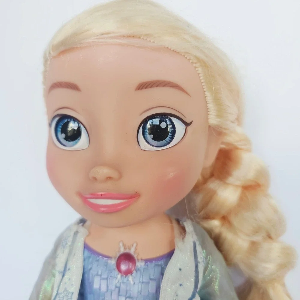 Disney Frozen Elsa Toddler Doll 14 Inch Blue Shimmer Snowflake Dress Snow‎ Queen